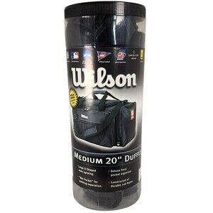 Wilson Medium 20" Duffle Bag Black Travel Gym Sports Wet Pocket Reusable Tube